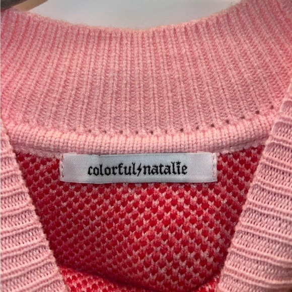 NWOT Colorful Natalie Heart Sweater - Picture 2 of 2